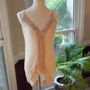 SOLD. NO LONGER AVAILABLE. Qi Sheer Summer Top M